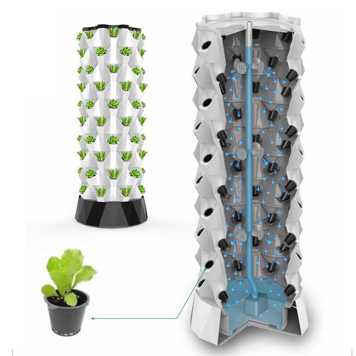 18 holes hydroponics Farming Vertical Farming For Indoor Tower Garden Vertical Hydroponic Pineapple  Aeroponic Tower