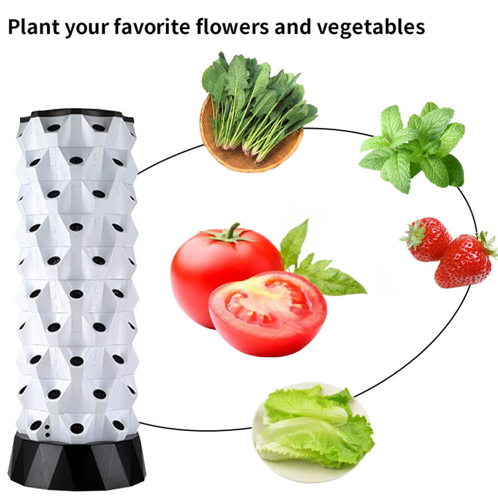 18 holes hydroponics Farming Vertical Farming For Indoor Tower Garden Vertical Hydroponic Pineapple  Aeroponic Tower