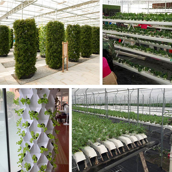 64Holes High Density Hydroponic Tower Growing System In Container With Lights Vertical Hydroponic Tower