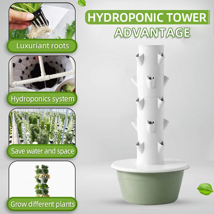 Farming Aeroponics Herb/Flower/Vegetable Garden Agricultural Greenhouse Soilless Culture Vertical Hydroponic Growing Tower PVC Custom Factory Production Trade