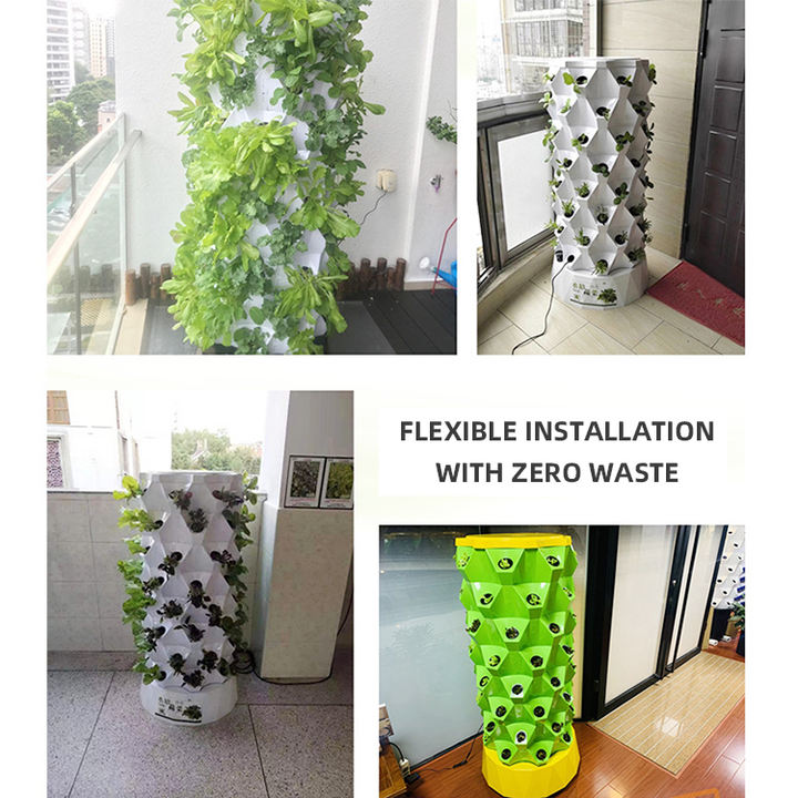 Farming Aeroponics Herb/Flower/Vegetable Garden Agricultural Greenhouse Soilless Culture Vertical Hydroponic Growing Tower PVC Custom Factory Production Trade