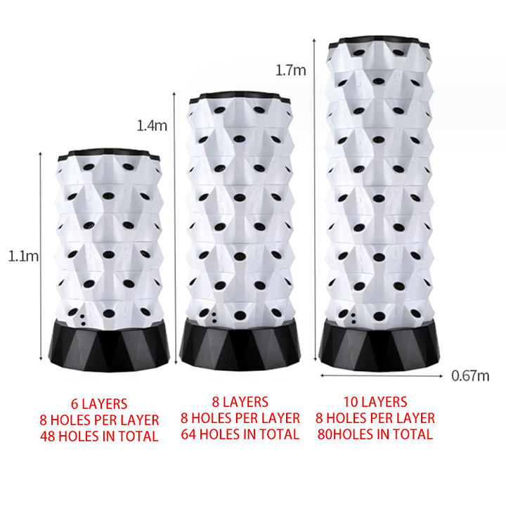 Hot Sale Agricultural Home Garden Indoor Vertical Farming 6 8 10 Layer Hydroponic Aeroponic Pineapple Growing Tower OEM Wholesale