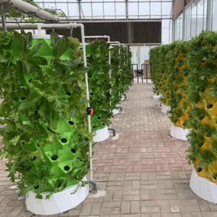 Hydroponic Greenhouse Indoor Plant Vertical Tower Growing Systems Column Hydroponic Aeroponic Planting System