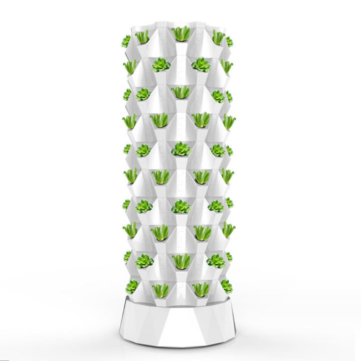 Hydroponics Tower Grow System Growing Kit 6/8/10 Layers 48/64/80 Plants Site Nft Growing System Tower Export Factory Supplier