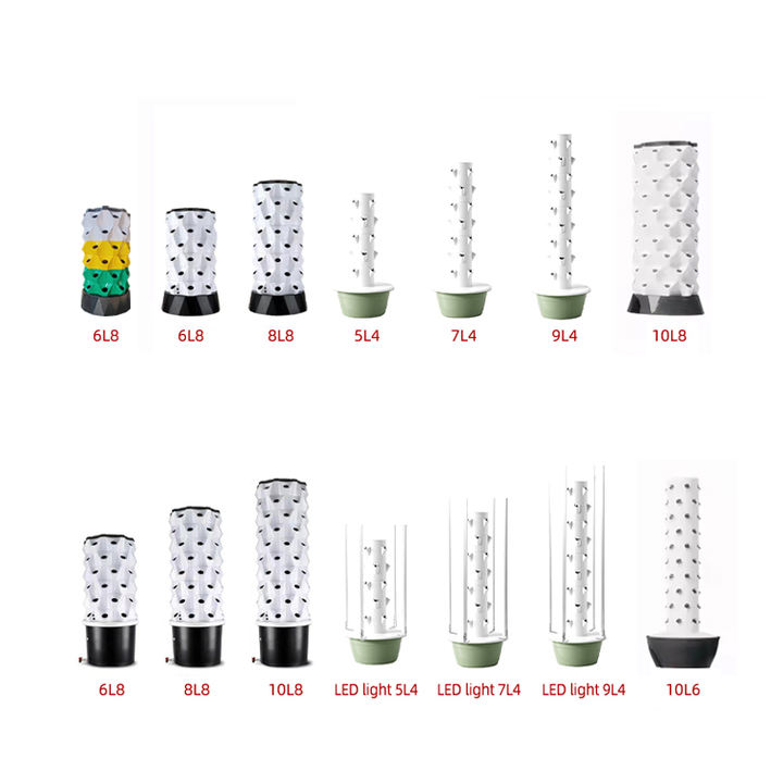 Large PE Material Agriculture  Balcony Garden  Motor aeroponic farming tower vertical hydroponics tower with lights China OEM Supplier
