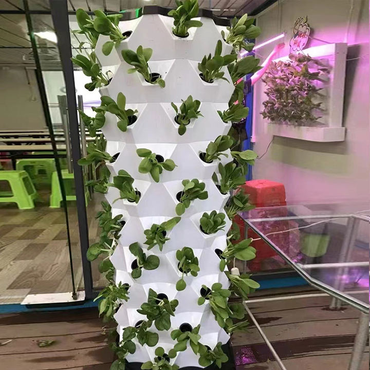 Hydroponic grow system kit indoor strawberry growing aeroponic tower vertical hydroponic pineapple tower with lights Affordable Wholesale