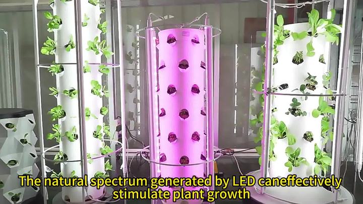 Hydroponic tower growing system with Led Light for Leafy Vegetable hydroponics tower vertical agriculture hydroponics B2B Factory Pricing Processing