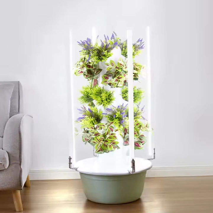 Hydroponic tower growing system with Led Light for Leafy Vegetable hydroponics tower vertical agriculture hydroponics B2B Factory Pricing Processing