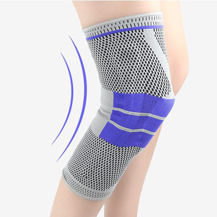 1 PCS Silicone Padded Knee Pads Supports Brace Basketball Fitness Meniscus Patella Protection Kneepads Sports Safety Knee Sleeve Production Wholesale