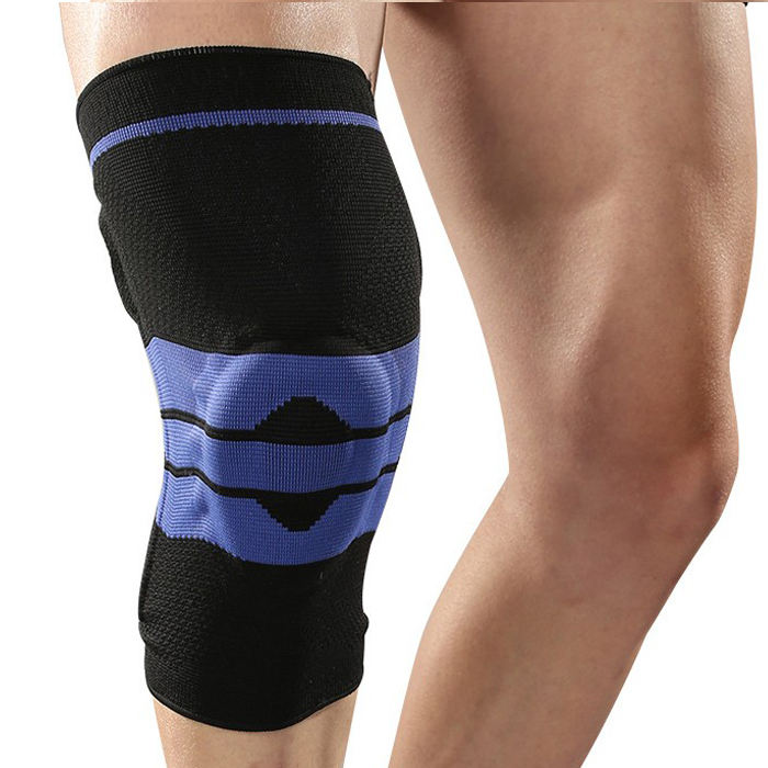 1 PCS Silicone Padded Knee Pads Supports Brace Basketball Fitness Meniscus Patella Protection Kneepads Sports Safety Knee Sleeve Production Wholesale