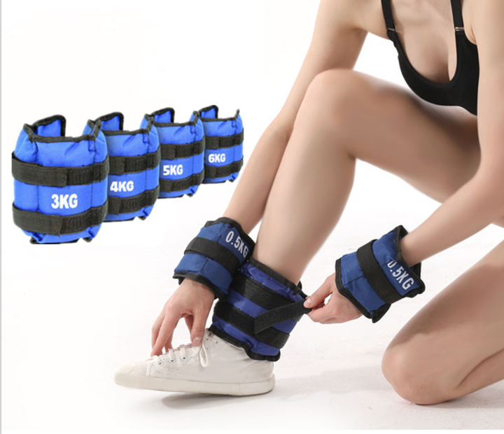 1 Pair New Arrival 1kg-6kg Adjustable Leg Ankle Wrist Sand Bag Weights Training Sandbag Wraps Strength Fitness Equipment