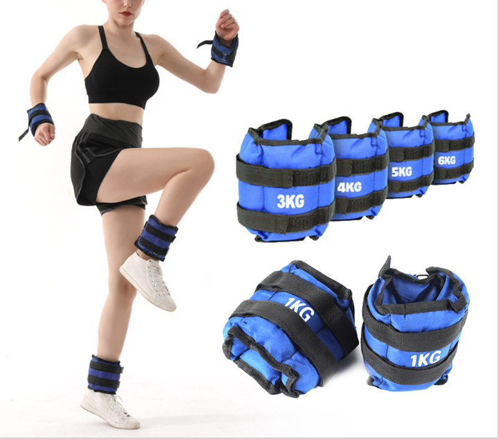 1 Pair New Arrival 1kg-6kg Adjustable Leg Ankle Wrist Sand Bag Weights Training Sandbag Wraps Strength Fitness Equipment