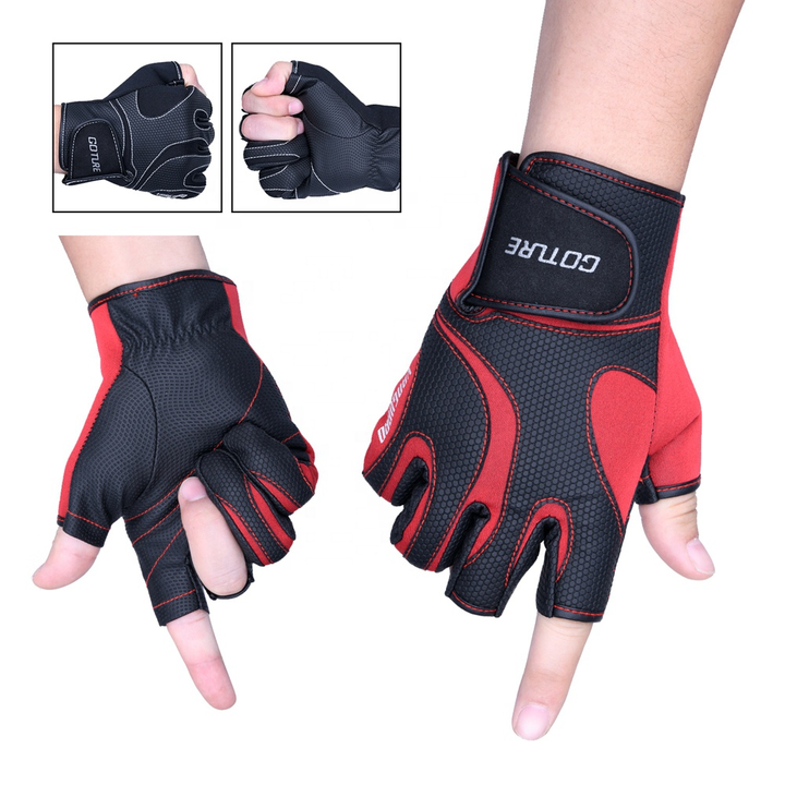 2022  New Fashion Neoprene Two Finger Outdoor Fishing Gloves Men Women Hiking Travel Cycling Anti-slip Protective Gloves