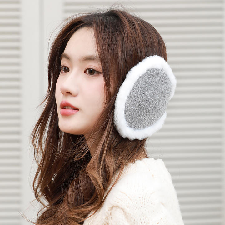 2023 Winter Women's back earmuffs Women's Teddy Velvet cute cold warm earmuffs