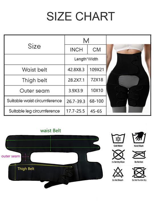 3 in 1 Sauna Waist Trainer Butt Lifter Thigh Trimmer Sweat Body Shaper Exercise Wrap Stomach for Women Workout Sports