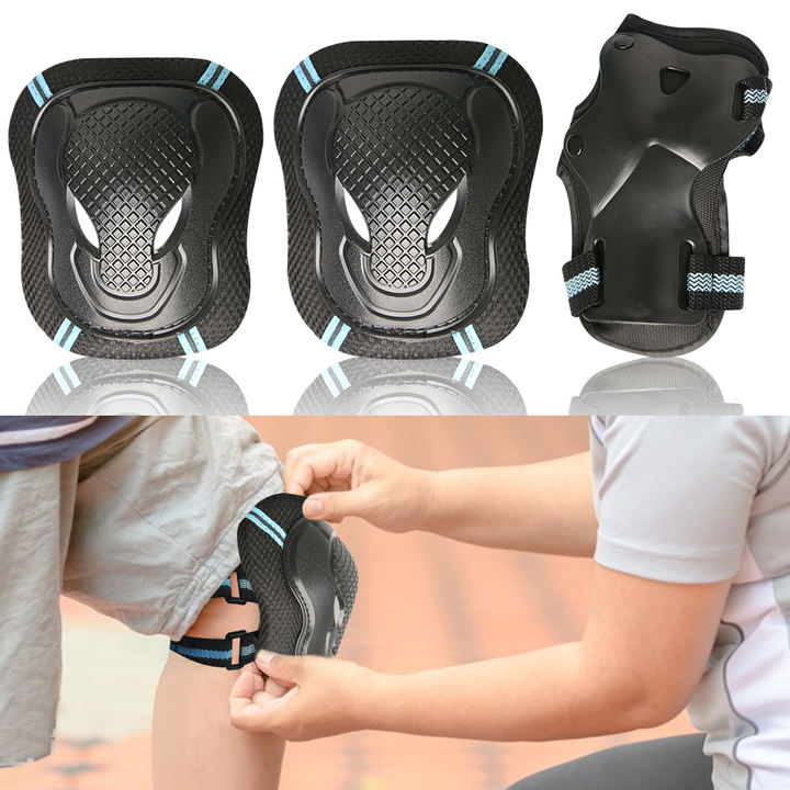 6Pcs/Set Teens & Adult Knee Pads Elbow Pads Wrist Guards Protective Gear Set for Roller Skating Skateboarding Cycling Sports Direct Factory Wholesale