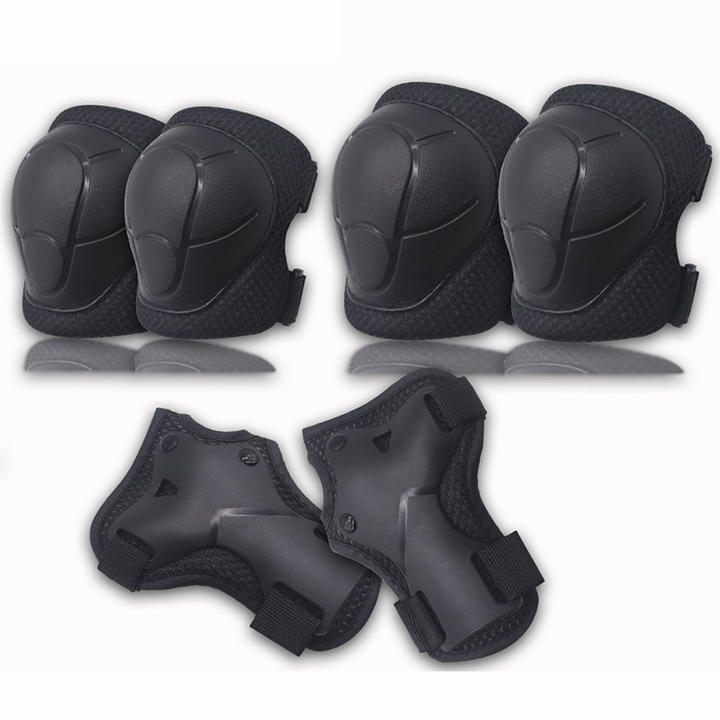 6Pcs/set Protective Gear Set Skating Helmet Knee Pads Elbow Pad Wrist Hand Protector for Kids Adult Cycling Roller Rock Climbing