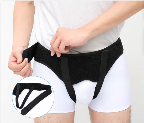 Adjustable Adult Hernia Belt Men Inguinal Groin Support Inflatable Hernia Bag with 2 Removable Compression Pads Pain Relief OEM Wholesale