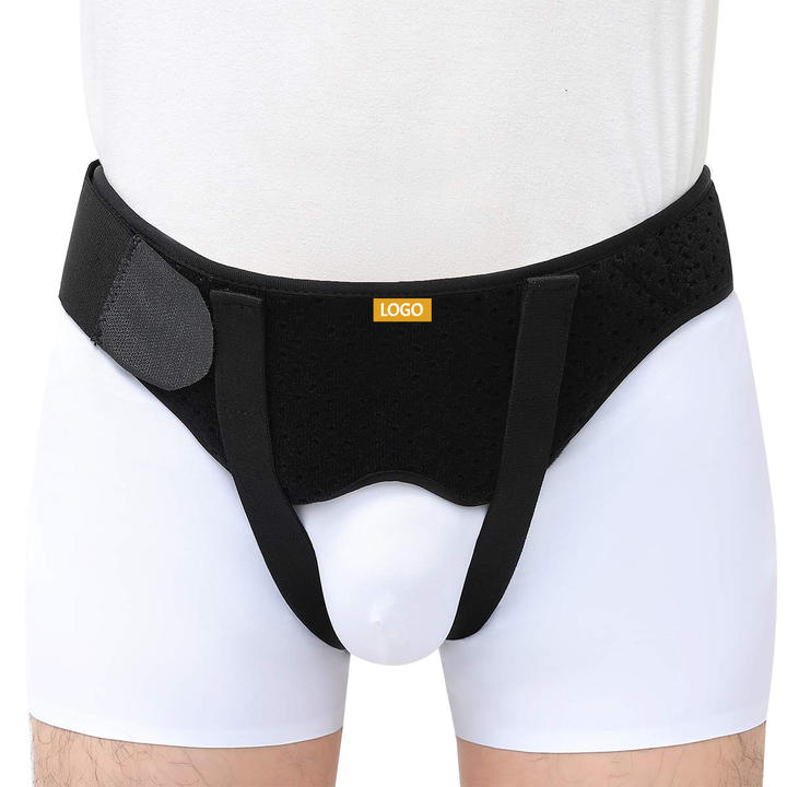 Adjustable Adult Hernia Belt Men Inguinal Groin Support Inflatable Hernia Bag with 2 Removable Compression Pads Pain Relief OEM Wholesale