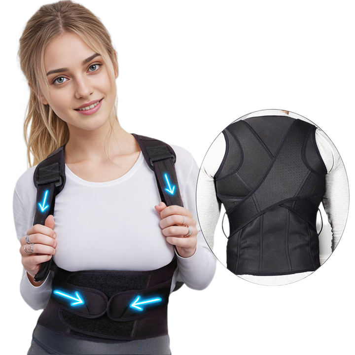 Adjustable Back Shoulder Lumbar Brace Support Belt Comfortable Posture Correction Belt