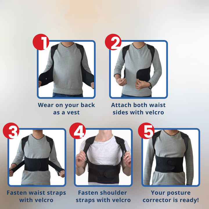 Adjustable Back Shoulder Lumbar Brace Support Belt Comfortable Posture Correction Belt