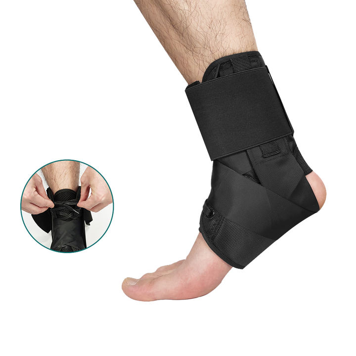 Adjustable Breathable Elastic Lace Up fixed wrap stabilizer orthopedic achilles Ankle Support Brace Discount Factory Network