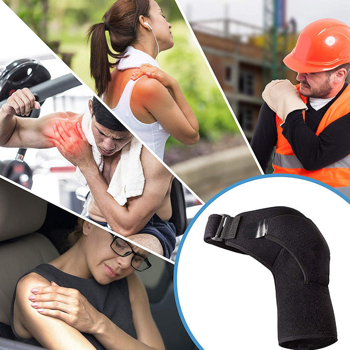 Adjustable Breathable Gym Sports Care Single Shoulder Support Back Brace Guard Strap Wrap Belt Band Pads Black Bandage Men/Women