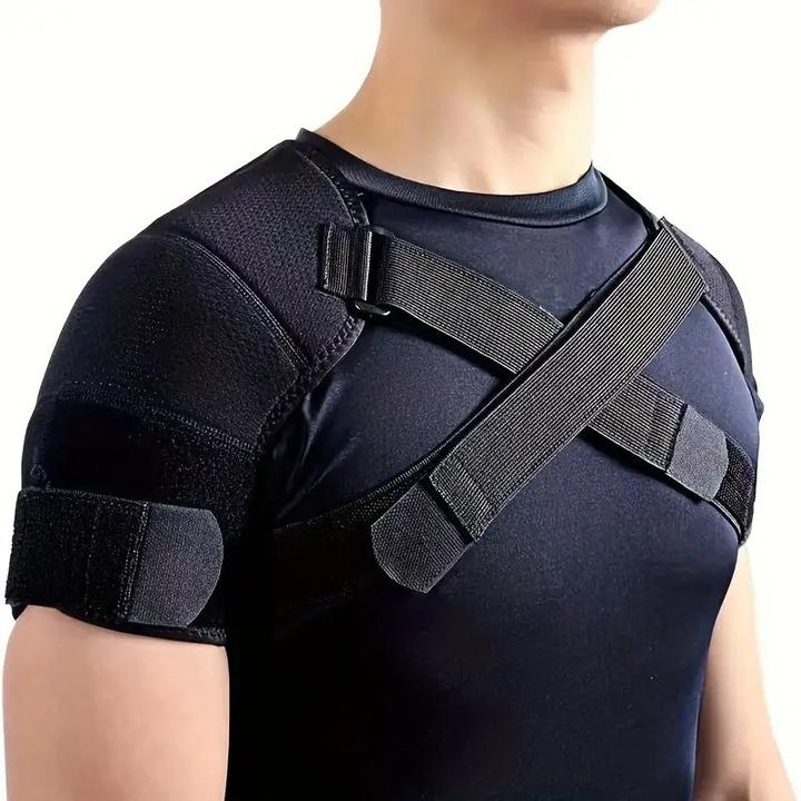 Adjustable Double Shoulder Brace Support Belt Compression Sleeve Strap Injury Pain Relief Gym Sports Care