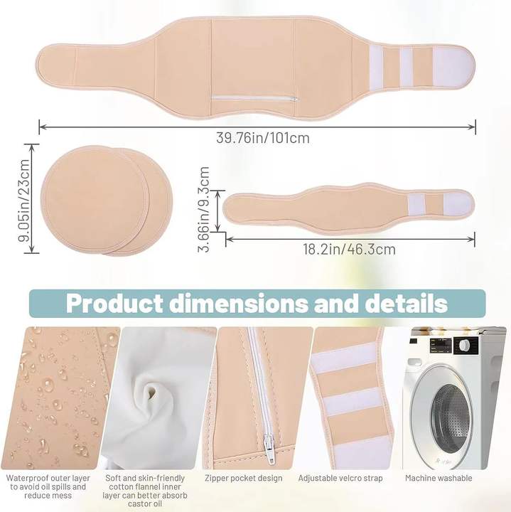 Adjustable Neck and Waist Wrap Compress Pad  Castor Oil Pack for Liver Detox Factory Pricing Export