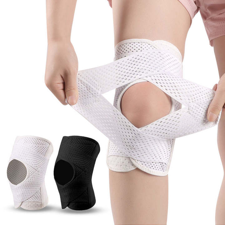 Adjustable One Size Fits Breathable Spring Support Knee Brace For Running