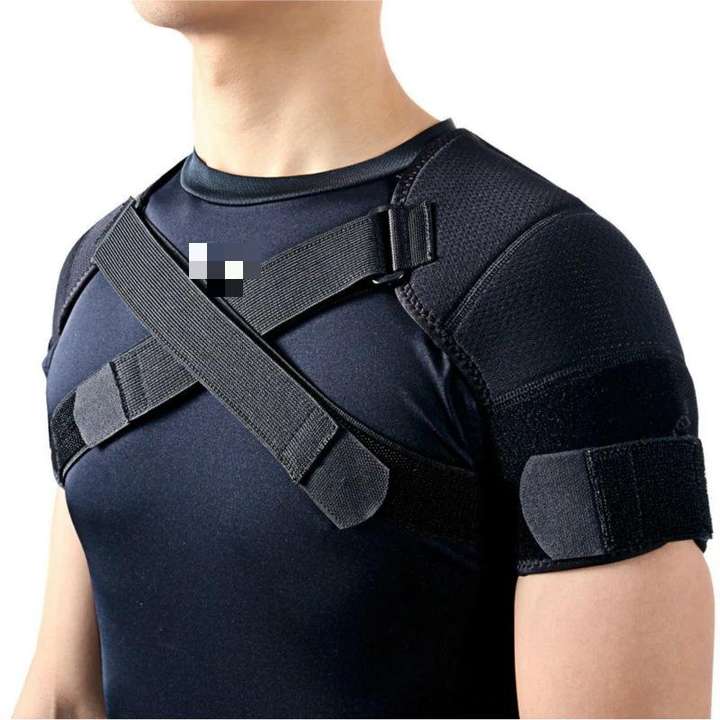 Adjustable exercise shoulder support strap Back pain relief Double bandage cross strap Double shoulder support bracket China Exporter