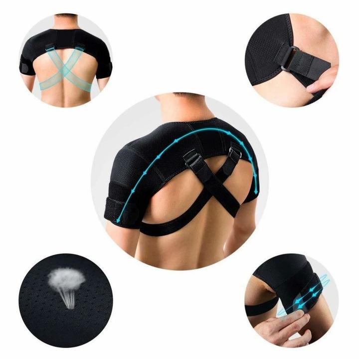 Adjustable exercise shoulder support strap Back pain relief Double bandage cross strap Double shoulder support bracket China Exporter