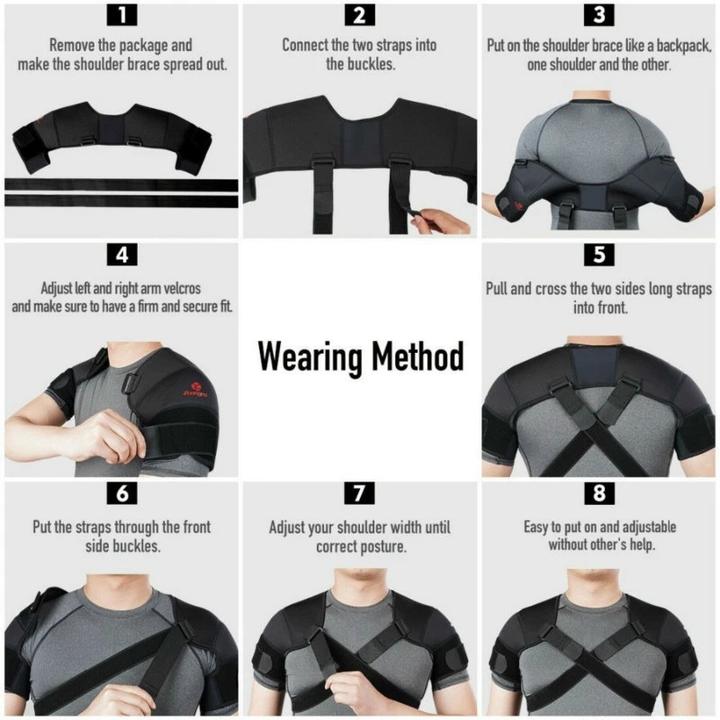 Adjustable exercise shoulder support strap Back pain relief Double bandage cross strap Double shoulder support bracket China Exporter
