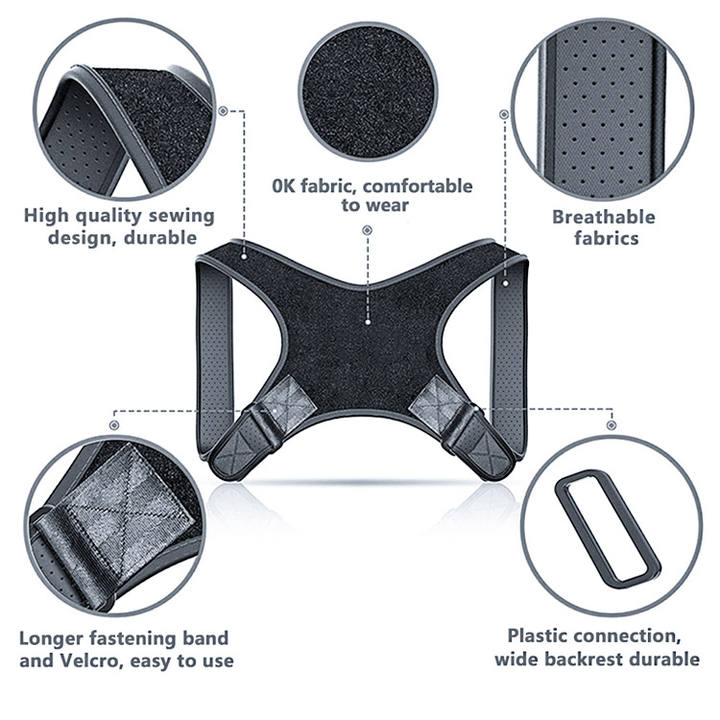 Adjustable shoulder body orthopedic Back brace Support belt back Posture Corrector For Men Women China Manufacturing Hub