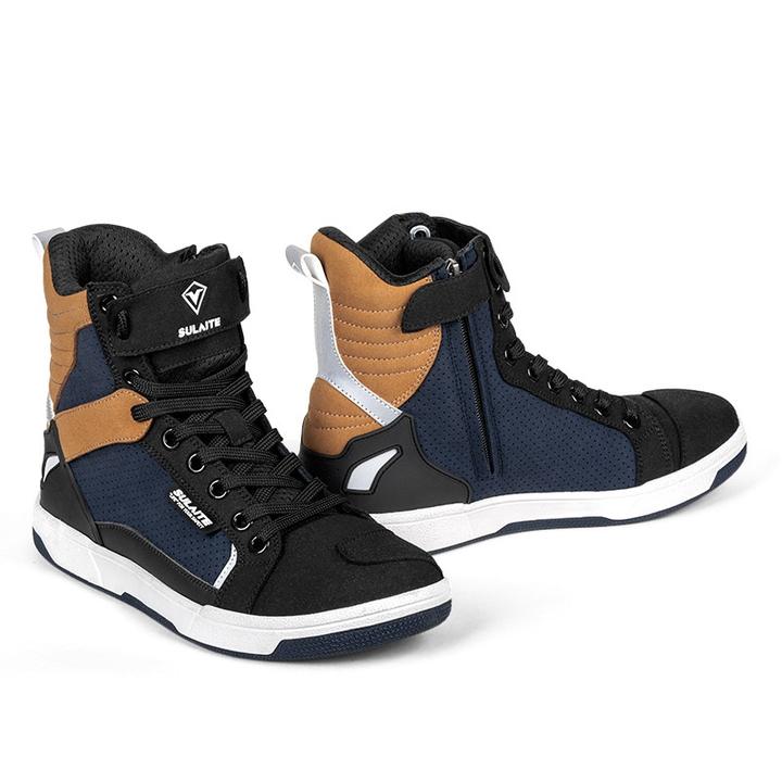 All Season Anti-slip Biker Boots Men Motorcycle Boots Microfiber Motocross Shoes Causal Motorboats Motorcycle Sneakers Factory-Owned Wholesale