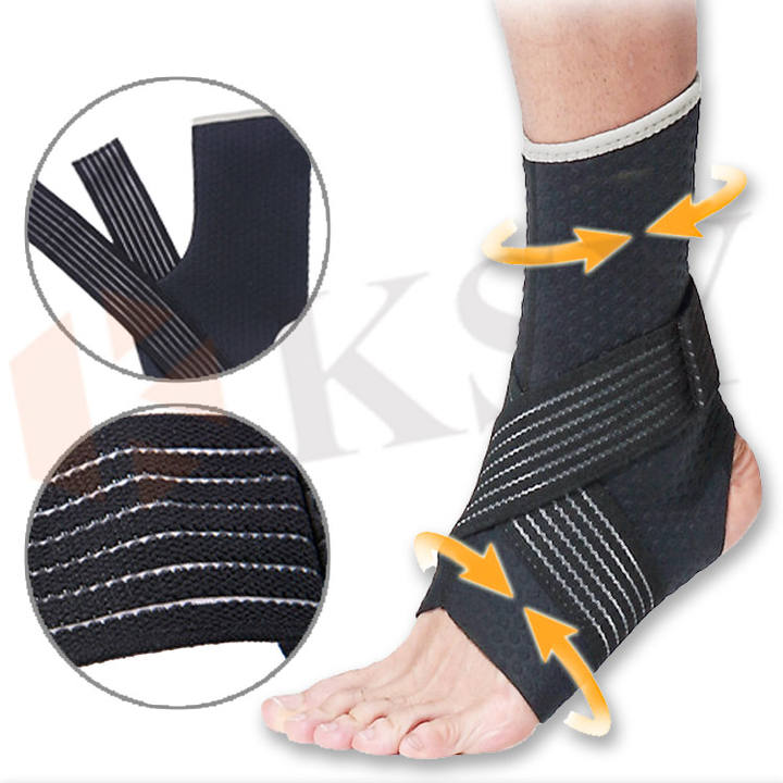 Ankle Brace Breathable Ankle Protector Sleeve With Adjustable Belt Foot Drop Pads Compression Sport