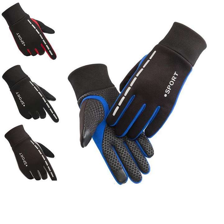 Autumn and winter cycling gloves with fleece non-slip touch screen outdoor waterproof windproof gloves Wholesale Factory