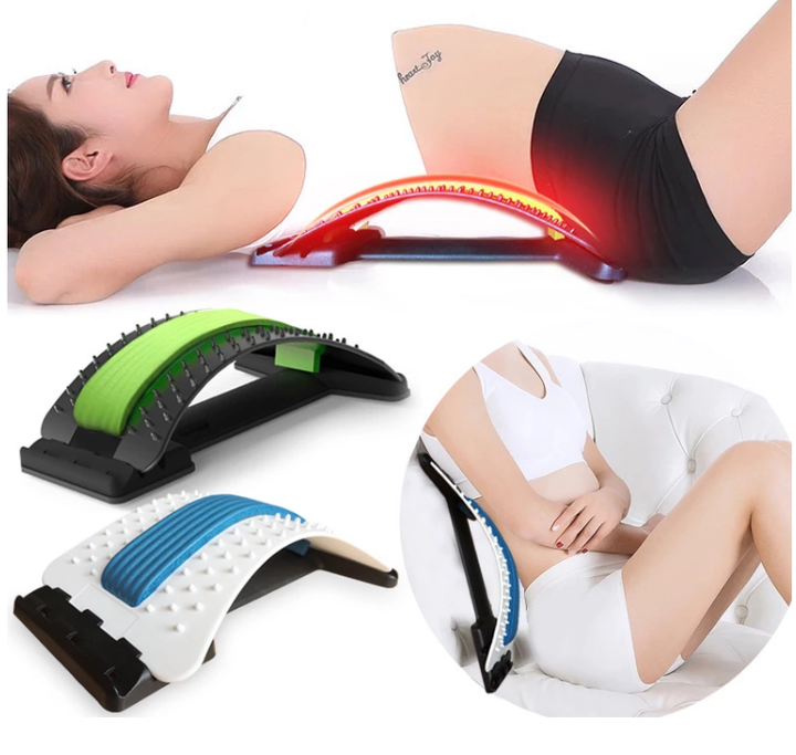 Back Massage Magic Stretcher Stretching Lumbar Support Spine Pain Relief Chiropractic Posture Back Corrector Black Chinese OEM Manufacturing & Supply Trade