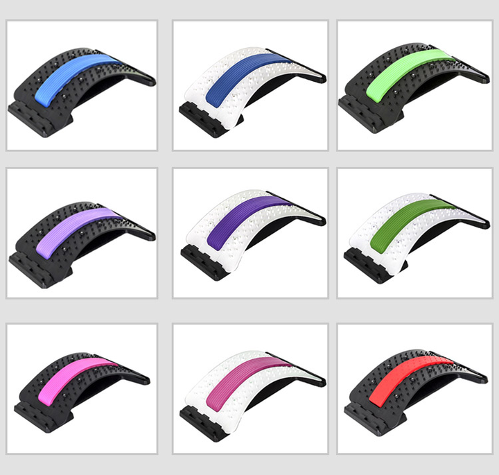 Back Massage Magic Stretcher Stretching Lumbar Support Spine Pain Relief Chiropractic Posture Back Corrector Black Chinese OEM Manufacturing & Supply Trade