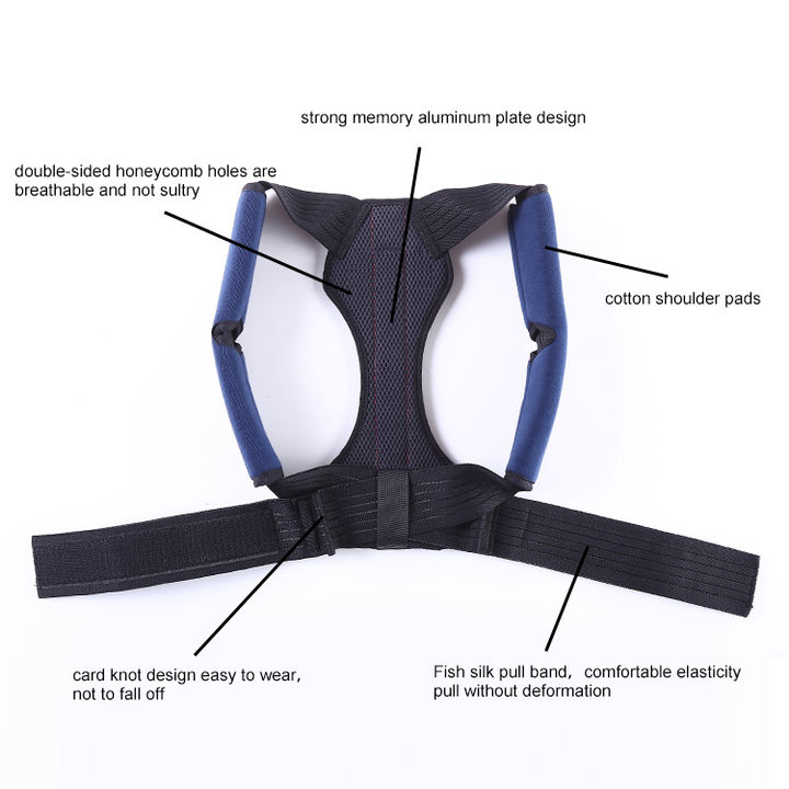 Best Selling Adjustable Back Brace for Clavicle Support Upper Back Straightener With Shoulder Pads Overseas Manufacturing Manufacturer