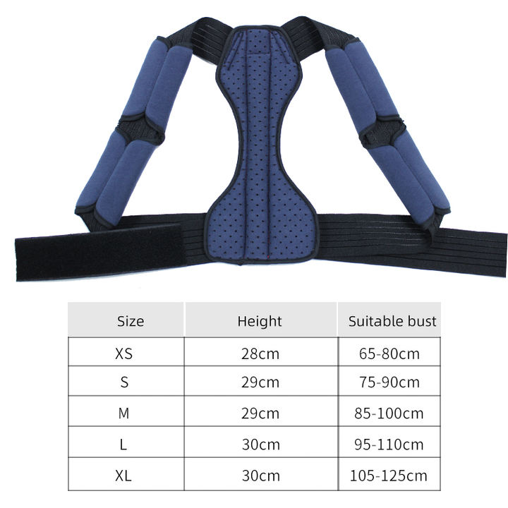 Best Selling Adjustable Back Brace for Clavicle Support Upper Back Straightener With Shoulder Pads Overseas Manufacturing Manufacturer