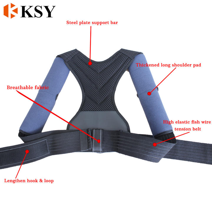 Best Selling Back Brace Posture Corrector Back Support Adjustable for Men and Women Black S M  L Wholesale Supplier