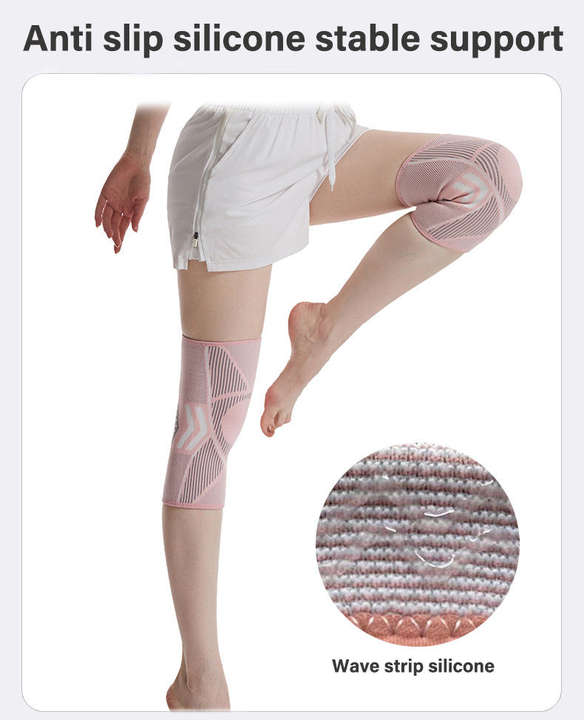 Best selling wholesale comfortable knitting volleyball knee support pink compression knee sleeve knee brace pad Factory Wholesale Custom Solutions