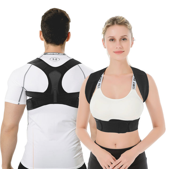 Black Neoprene Shoulder Brace Adjustable Back Support Belt for man and woman