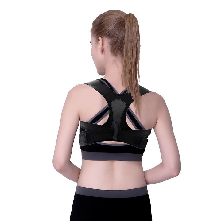 Black Neoprene Shoulder Brace Adjustable Back Support Belt for man and woman