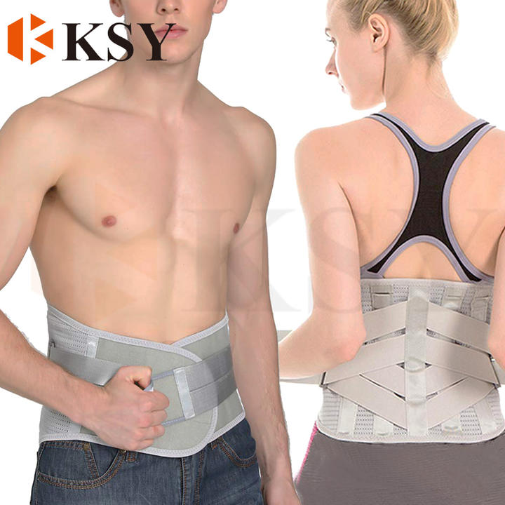 Breathable Mesh Back Lumbar support Double Pull Adjustable Back waist Support Lumbar Belt With Steel Support Bar Export-Oriented Factory Wholesale