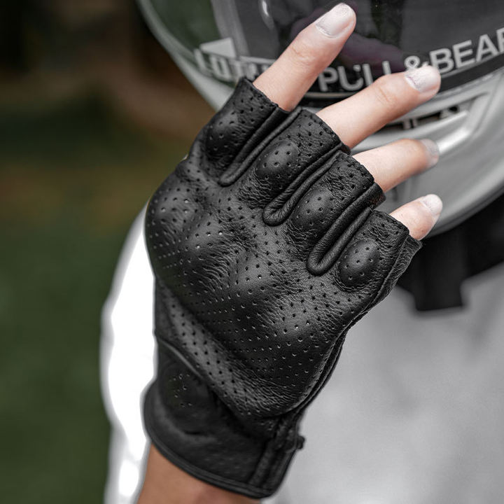 Breathable Motorcycle Leather Gloves Men Motorbike Riding Touch Screen Glove Motocross Moto Racing Biker Anti Fall Glove Vintage Wholesale Factory Customization