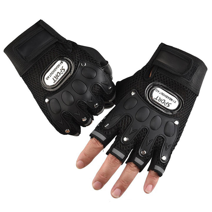 Breathable half-finger gloves for men's bikers riding dirt bikes fighting gym fitness gloves