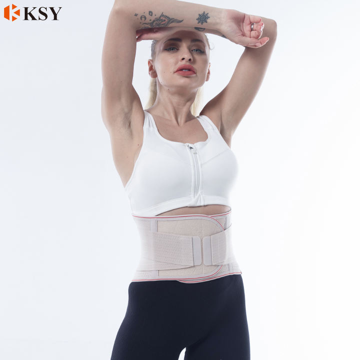 Breathable lumbar support elastic waist belt back brace protection fitness