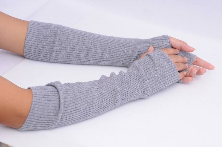 Cashmere fake sleeve thickened arm for women half finger Korean wool long hand sleeve gloves for autumn and winter Export Wholesale Distributor